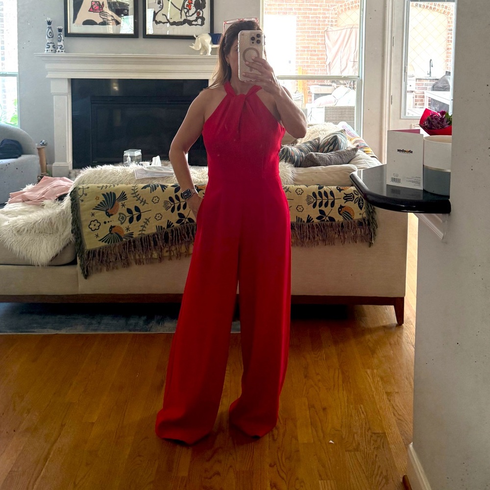 Julia Jordan Red Wide-Leg Jumpsuit